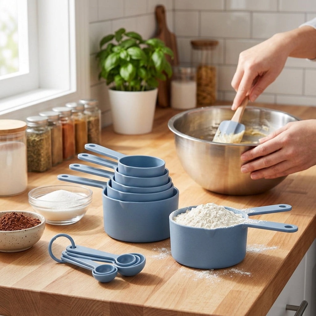 Dusty Blue Measuring Cups and Spoons Set