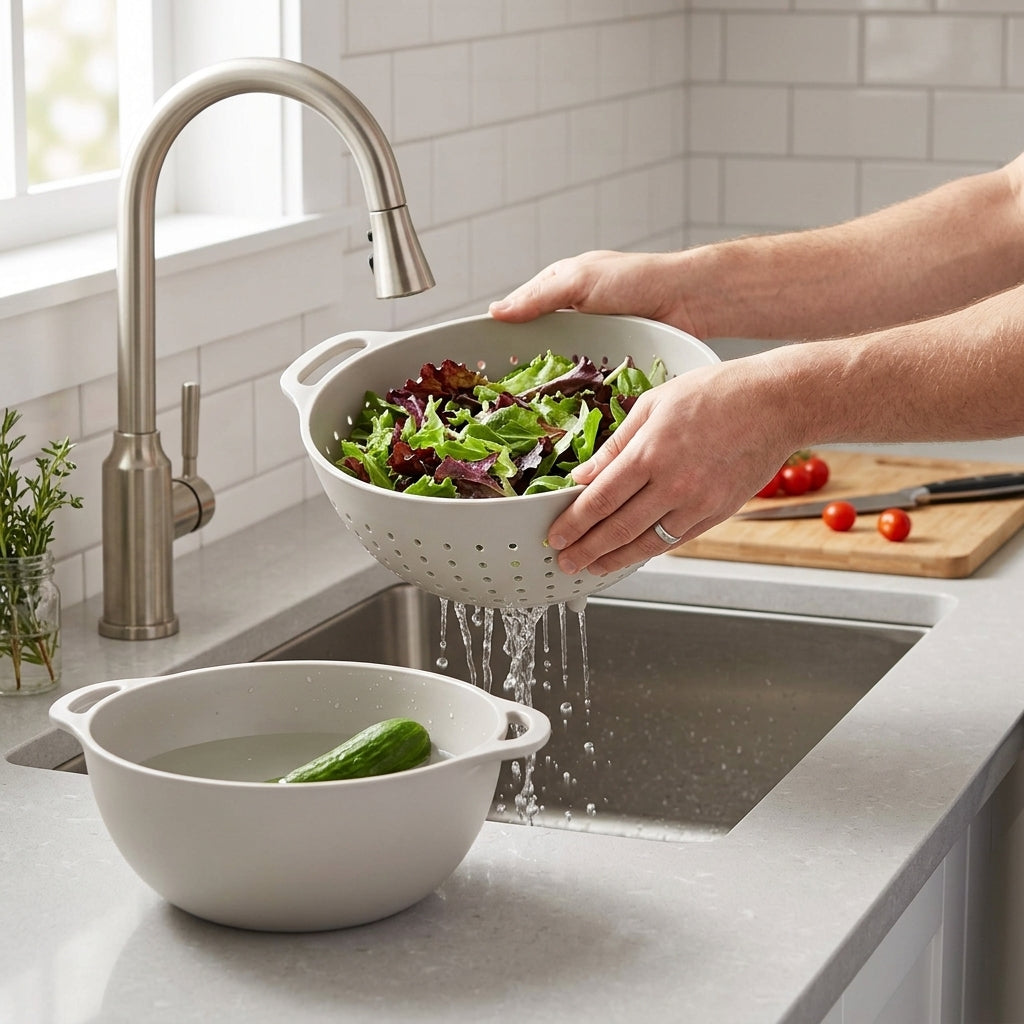 Warm Gray Colander and Mixing Bowl Set