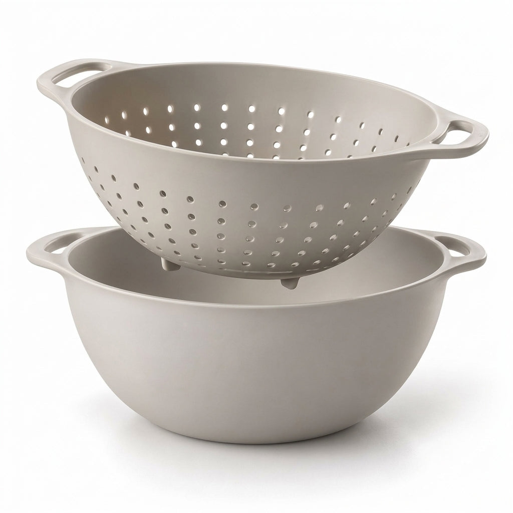 Warm Gray Colander and Mixing Bowl Set