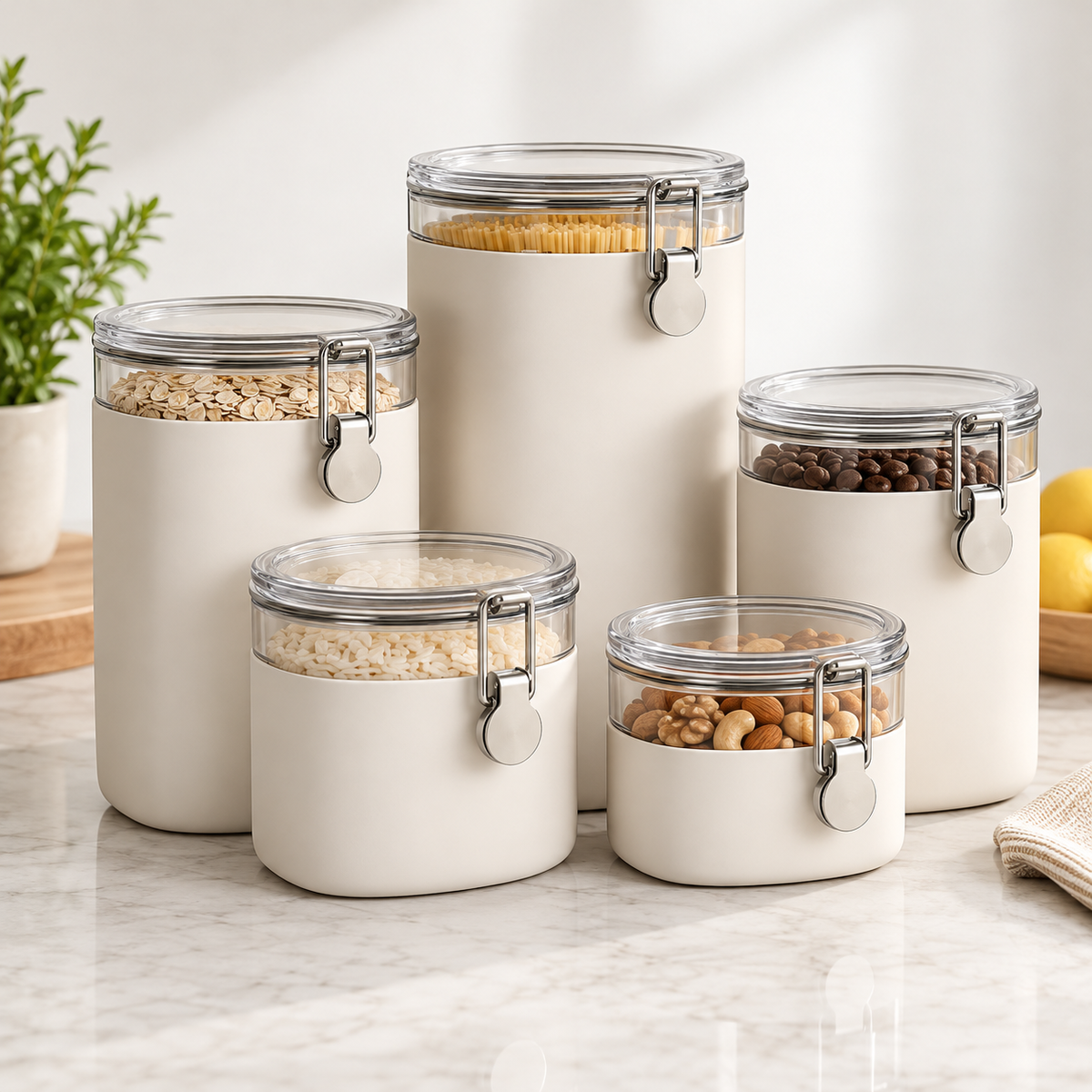 Ivory Airtight Food Storage Canister Set - main image