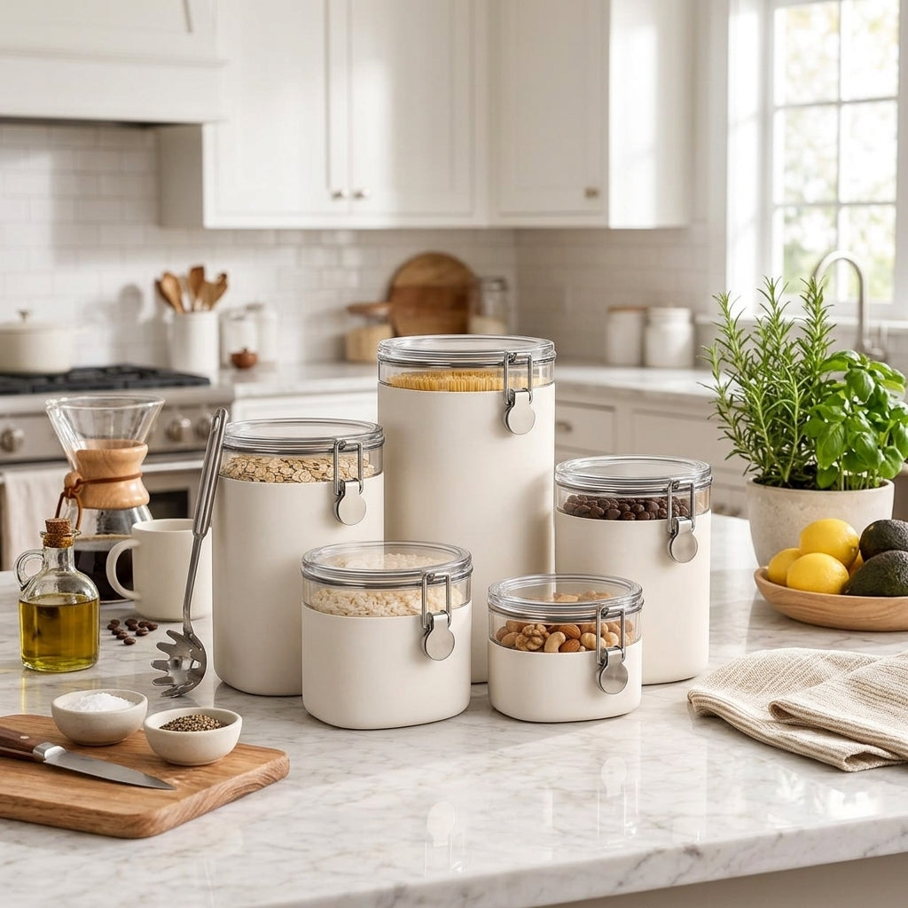 Ivory Airtight Food Storage Canister Set