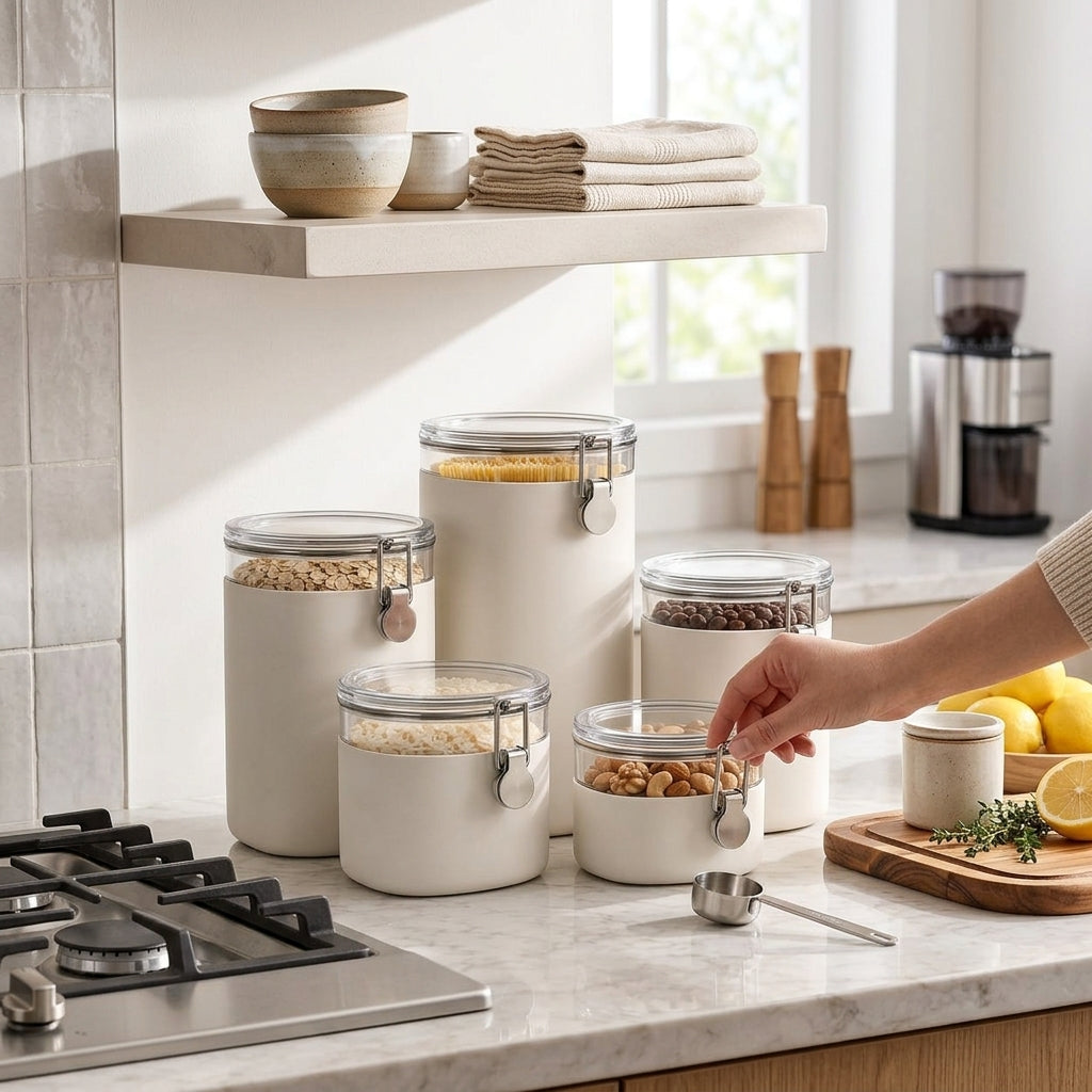 Ivory Airtight Food Storage Canister Set
