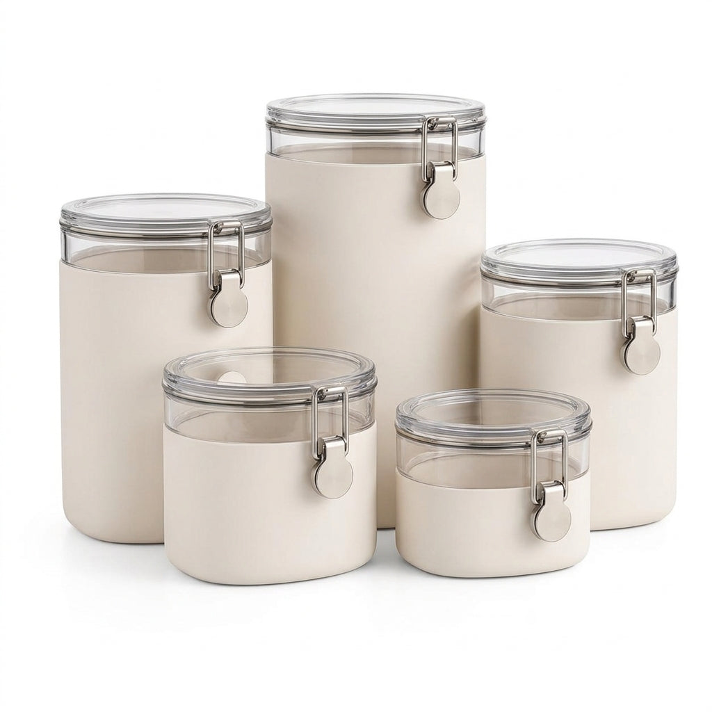 Ivory Airtight Food Storage Canister Set